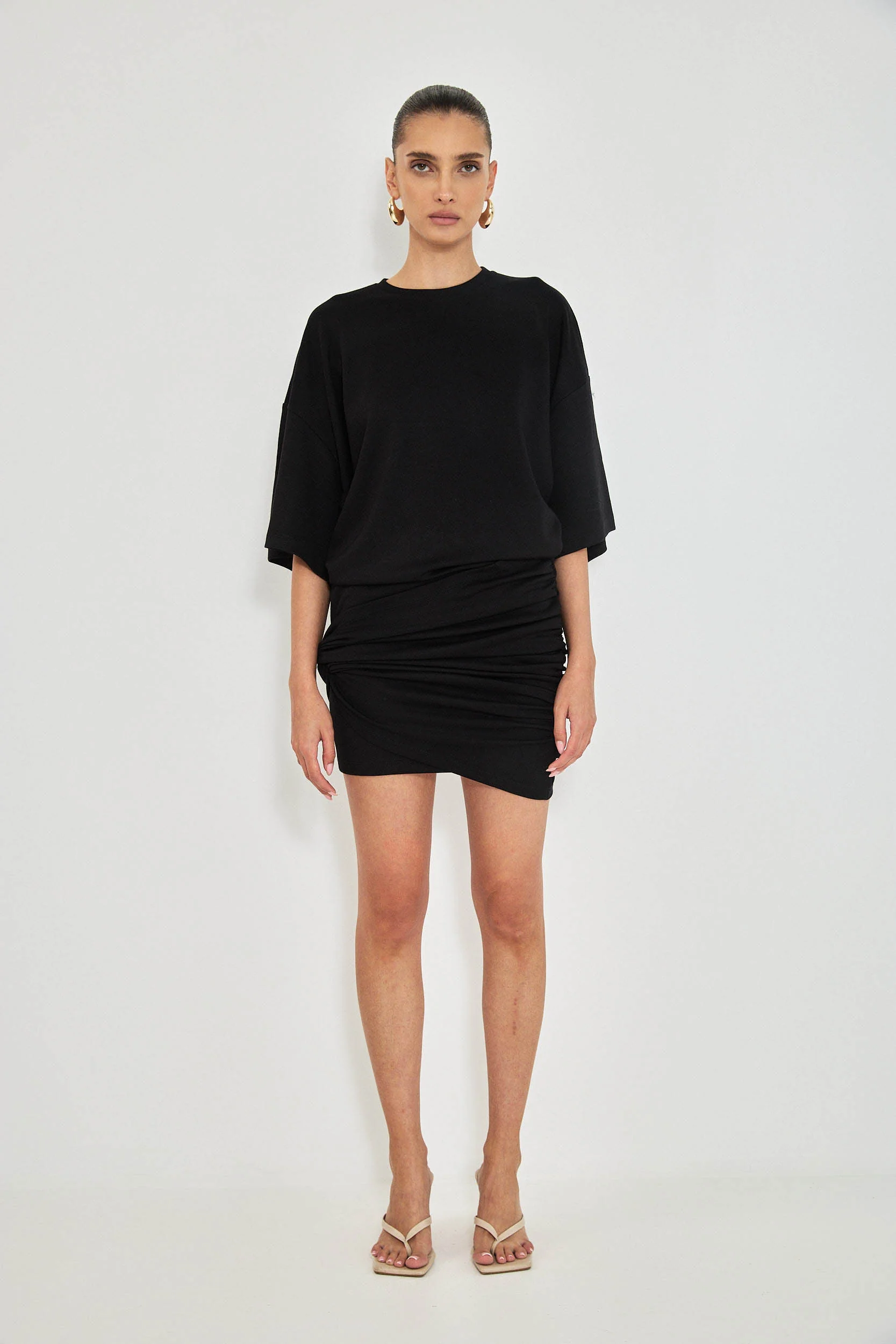 NINA SHORT DRESS - BLACK - Image 3