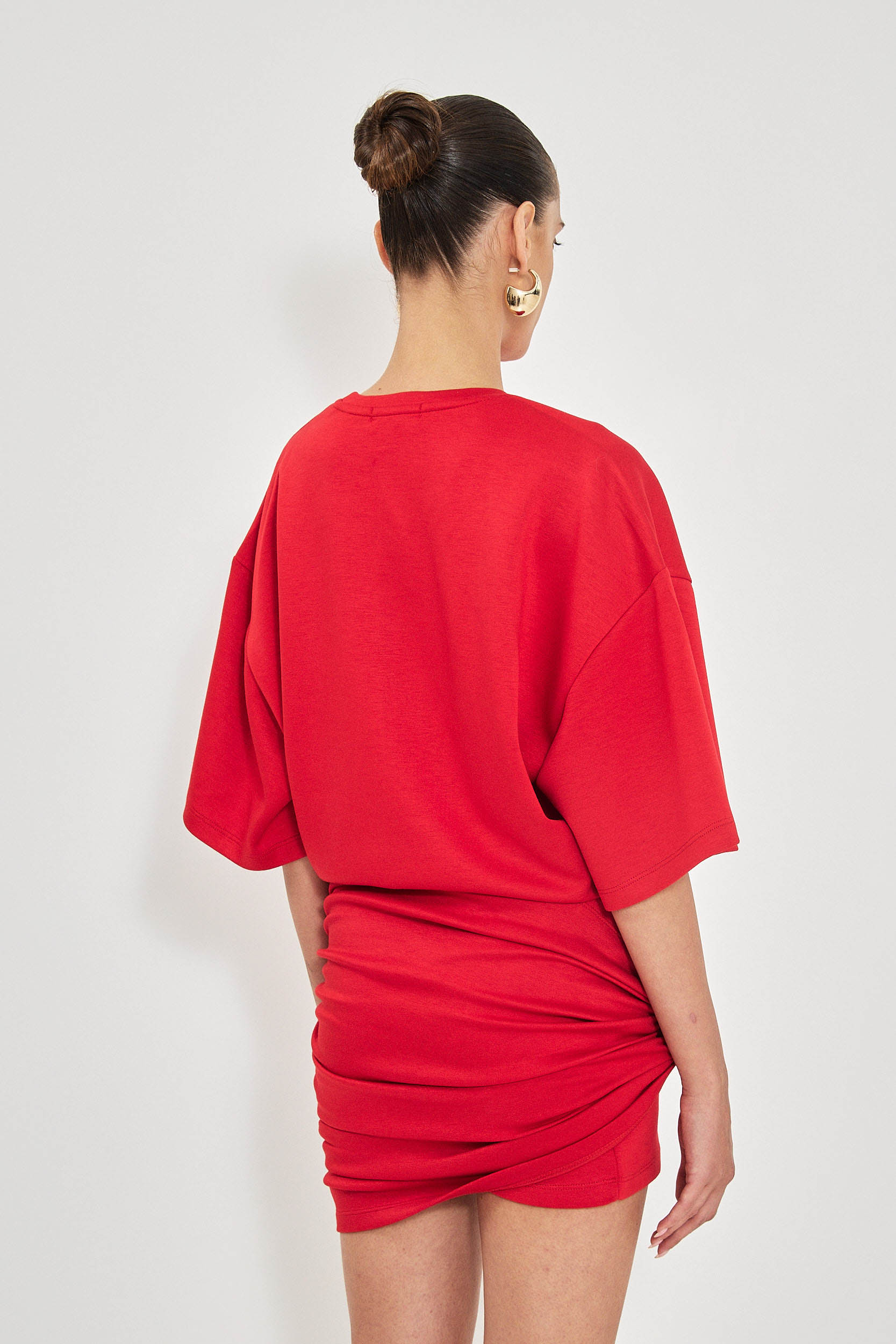 NINA SHORT DRESS - RED - Image 4