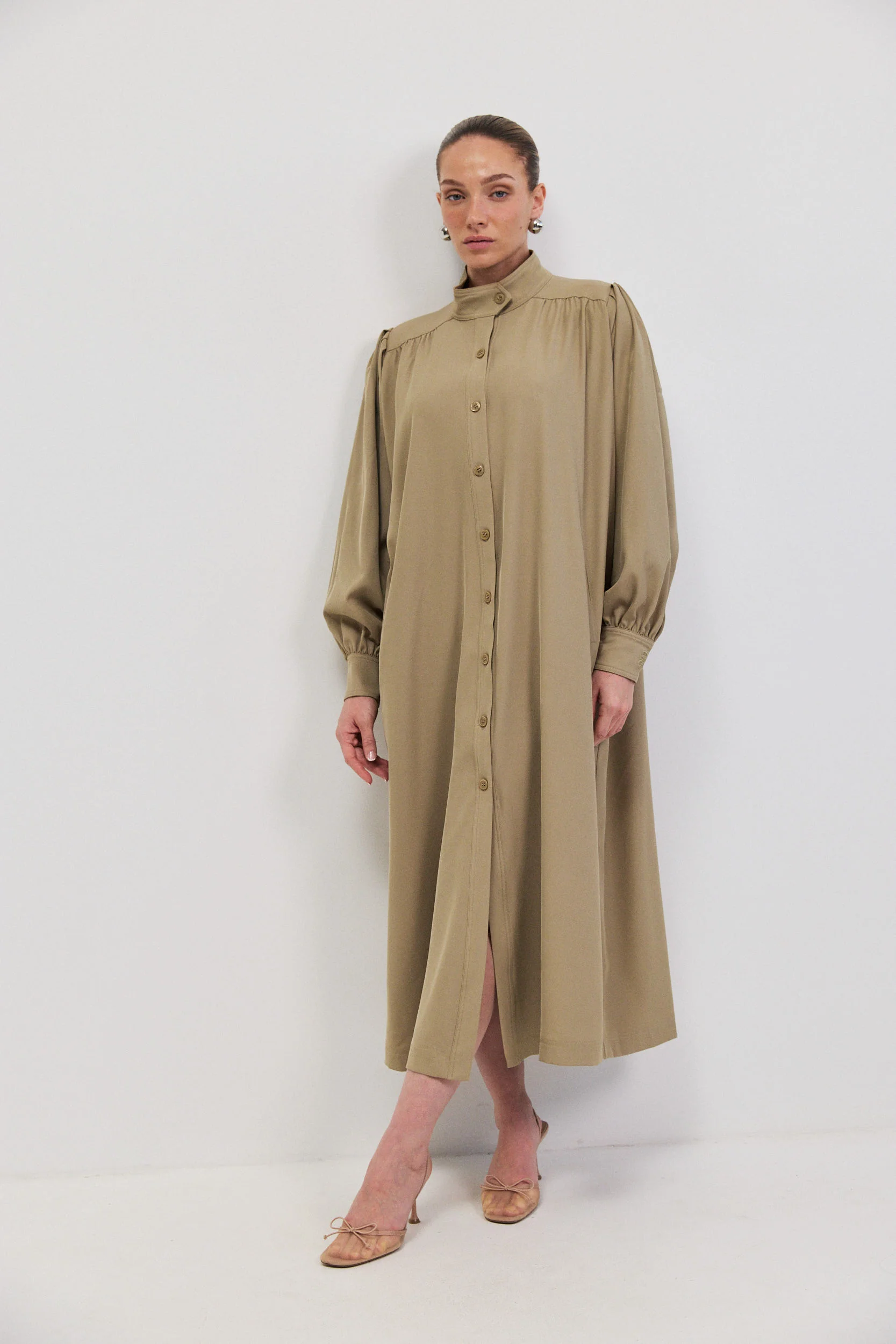 OLIVIA JACKET DRESS - BEIGE - Image 3