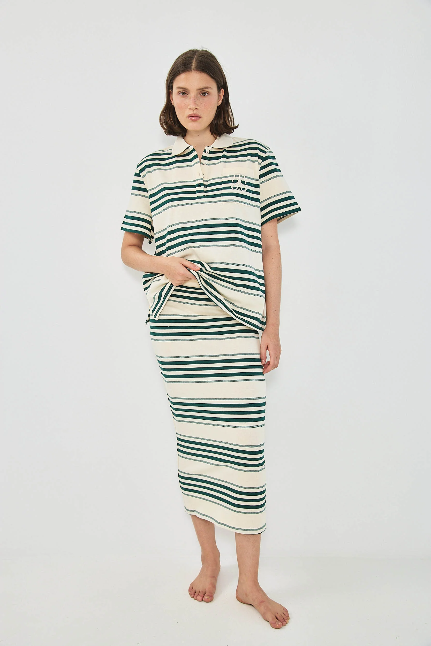 SANDY LONG SKIRT - GREEN - Image 2
