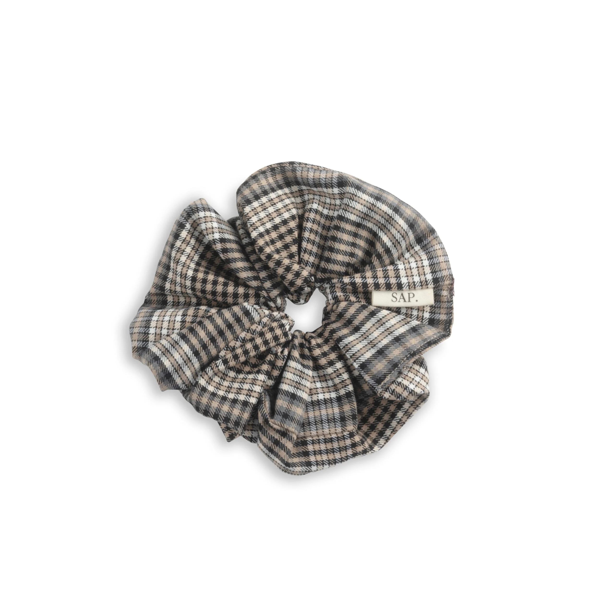 SCRUNCHIE - BROWN PEPITA